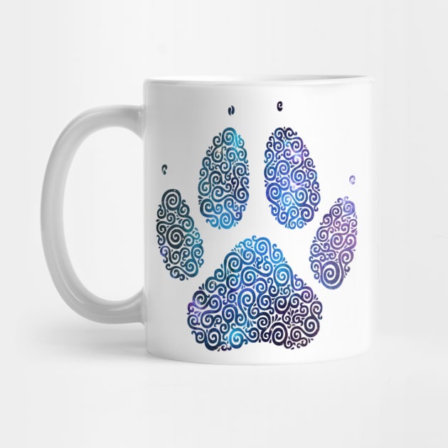 Swirly Galaxy Dog Paw by polliadesign